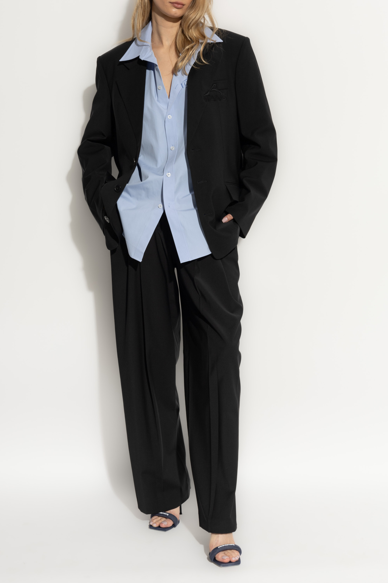 パンツ Alexander Wang SS25 TAILORED PANTS (1WC2254811 001) Black Pants with logo Alexander Wang - Vitkac France